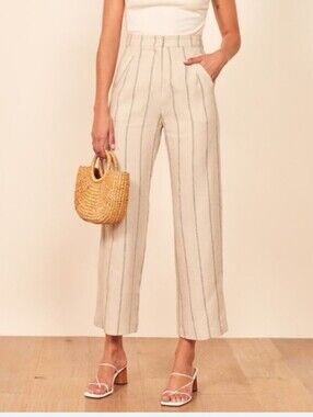 Reformation Jaylene Linen Pant Size 8 Wide Leg